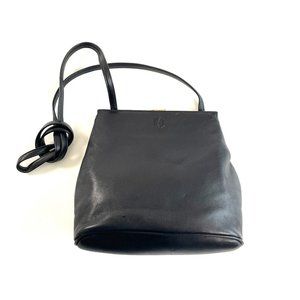 Vintage Anne Klein 11 For Oroton Womens  Black Crossbody Handbag